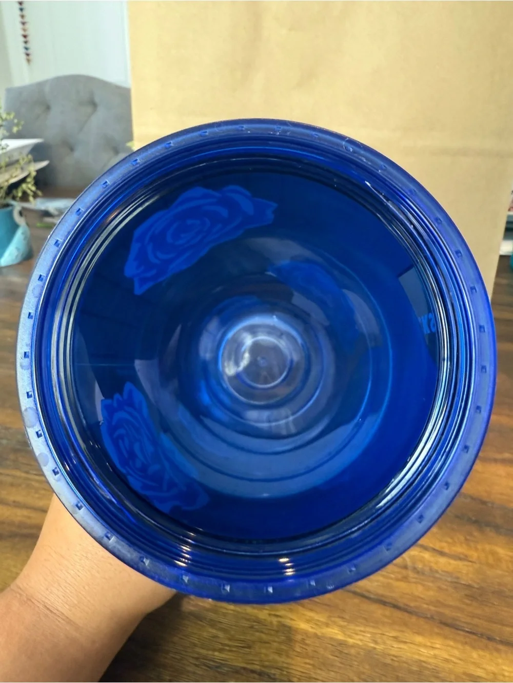 Starbucks Navy Blue Rose & Gold Insulated Tumbler with Straw